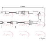 Apec Handbrake Cable Front CAB1378