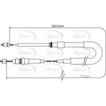 Apec Handbrake Cable Rear Left or Right CAB1379
