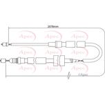 Apec Handbrake Cable Rear Left or Right CAB1380