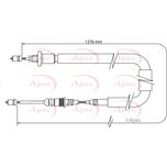Apec Handbrake Cable Rear Left CAB1383