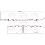 Apec Handbrake Cable Rear Left or Right CAB1395