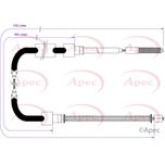 Apec Handbrake Cable Rear Left or Right CAB1407