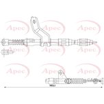 Apec Handbrake Cable Rear Left CAB1418