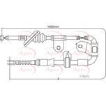 Apec Handbrake Cable Rear Left CAB1433