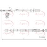 Apec Handbrake Cable Rear Right CAB1441