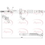 Apec Handbrake Cable Rear Right CAB1442