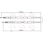 Apec Handbrake Cable Rear Centre CAB1458