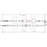 Apec Handbrake Cable Rear Left or Right CAB1476