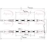Apec Handbrake Cable Rear Left or Right CAB1483