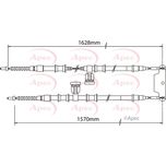 Apec Handbrake Cable Rear Left or Right CAB1490