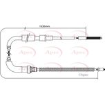 Apec Handbrake Cable Rear Left or Right CAB1516