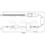 Apec Handbrake Cable Rear Left or Right CAB1519