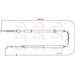 Apec Handbrake Cable Rear Left or Right CAB1520