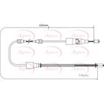Apec Handbrake Cable Rear Left or Right CAB1531