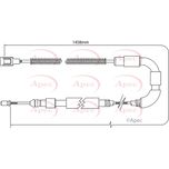 Apec Handbrake Cable Rear Left or Right CAB1535