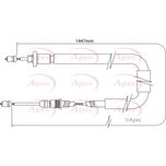 Apec Handbrake Cable Rear Right CAB1545
