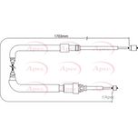 Apec Handbrake Cable Rear Left or Right CAB1546