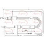 Apec Handbrake Cable Rear Left or Right CAB1551
