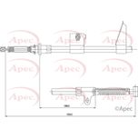 Apec Handbrake Cable Rear Left CAB1563
