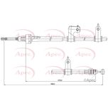 Apec Handbrake Cable Rear Right CAB1566
