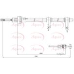 Apec Handbrake Cable Rear Left CAB1567