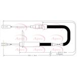 Apec Handbrake Cable Rear Left or Right CAB1583