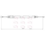 Apec Handbrake Cable Rear Left CAB1606