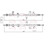 Apec Handbrake Cable Rear Left or Right CAB1671