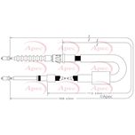 Apec Handbrake Cable Rear Left or Right CAB1742