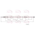 Apec Handbrake Cable Rear Left or Right CAB1749