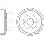 Apec Brake Drum Rear DRM9202