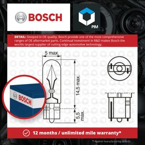 Bosch Pure/Lt 286 12v 1.2w W2x4.6d (X2) 1987301024