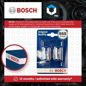 Bosch Orig W16w 12v 16w W2.1x9.5d(X2) 1987301615