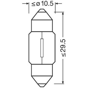 Osram 12v 10w 11/30mm Trade Pk 6438