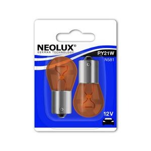 Neolux 12v 21w Bau15s Amber (X2) N581-02B