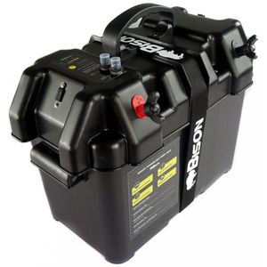 Bison Battery Box with USB Charger, LED Meter, Breaker & 12V Socket