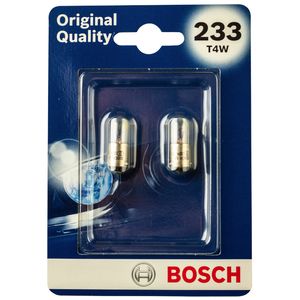 233 T4W Pack of 2 Bosch Original Quality Bayonet Side-Tail-Interior Bulbs 12V 4W - 1987301613 - BA9S T4W