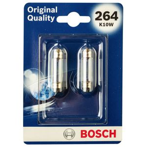 264 K10W Pack of 2 Bosch Original Quality Festoon Side-Tail-Interior Bulbs 12V 10W - 1987301606 - SV8.5-8 K10W