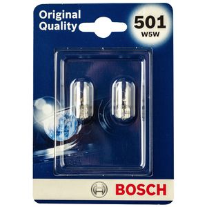501 W5W Pack of 2 Bosch Original Quality Capless Side-Tail-Interior Bulbs 12V 5W - 1987301614 - W2.1X9.5D