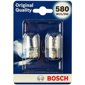580 W21/5W Pack of 2 Bosch Original Quality Capless Side-Tail-Interior Bulbs 12V 21/5W - 1987301618 - W3X16Q