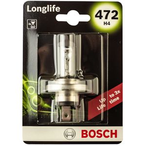 H4 472 Bosch Longlife Halogen Headlight Bulb 12V 60/55W - 1987301631 - P43T