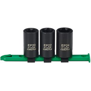 Carlyle Tools - 3 Piece 1/2 Drive Metric External Star Plus Impact Socket Set - 61-0334