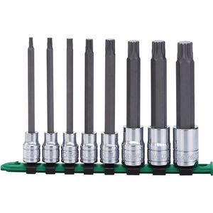 Carlyle Tools - 8 Piece Metric Triple Square 12 Point Torx Bit Socket Set - BSLTS8