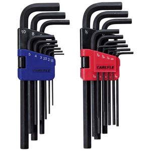 Carlyle Tools - 22 Piece Metric and SAE Long L Hex Key Sets - HKLS22