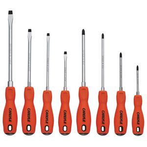 Carlyle Tools - 8 Piece Slotted and Phillips Head Orange Screwdriver Set - SDS8OR