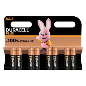 8x Duracell Plus AA Batteries MN1500B8