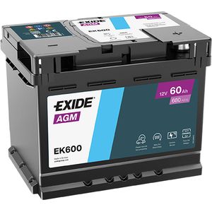 Exide 027 AGM Car Battery 60Ah EK600
