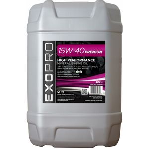 U202D20L EXOPRO 15W-40 Premium Mineral Engine Oil 20L U202