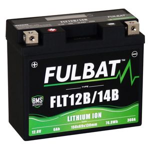 FLT12B/14B Fulbat Lithium BMS Function Motorcycle Battery 12.8V 6Ah 