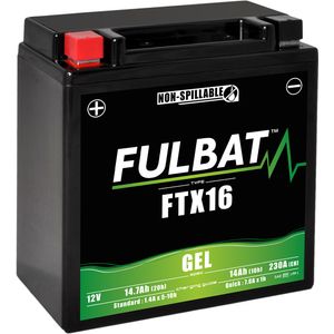 FTX16-BS GEL Fulbat Motorcycle Battery